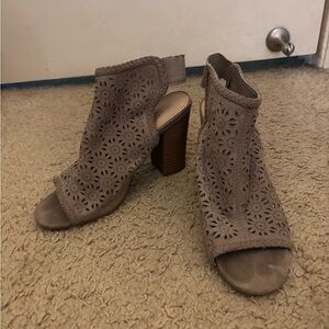 Stylish Tan Peep-Toe Ankle Boots